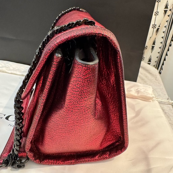 Coach Red metallic Leather Women's Bag - Picture 10 of 16